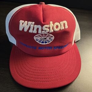 Vintage 90s Winston Nascar Charlotte Motor Speedway Snapback Trucker Hat